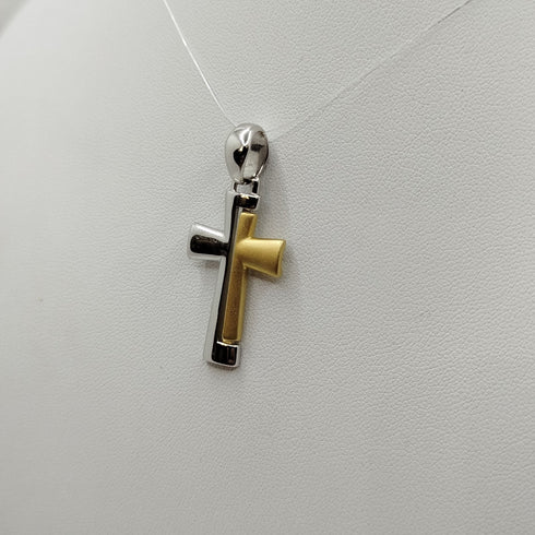 Croce oro 750 18k 2 colori 5.60 gr | Gioiellitosti.it
