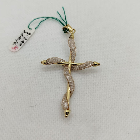 Croce Stilizzata Oro Giallo e Zirconi gr 3,40 | Gioiellitosti.it