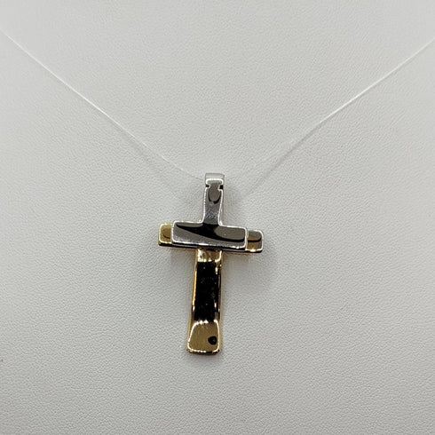 Croce uomo oro bianco e giallo 3.90 gr | Gioiellitosti.it