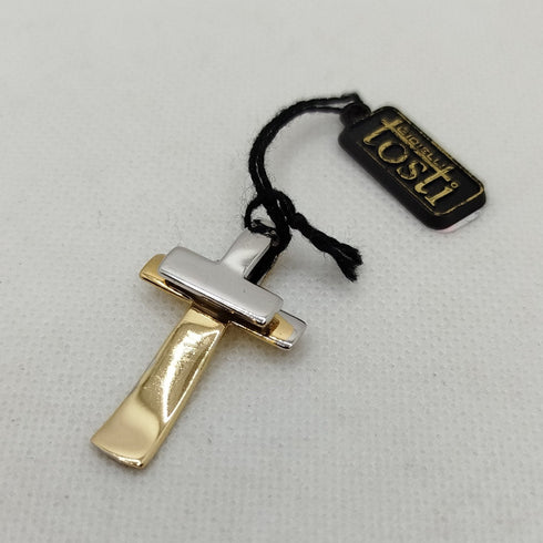 Croce uomo oro bianco e giallo 3.90 gr | Gioiellitosti.it