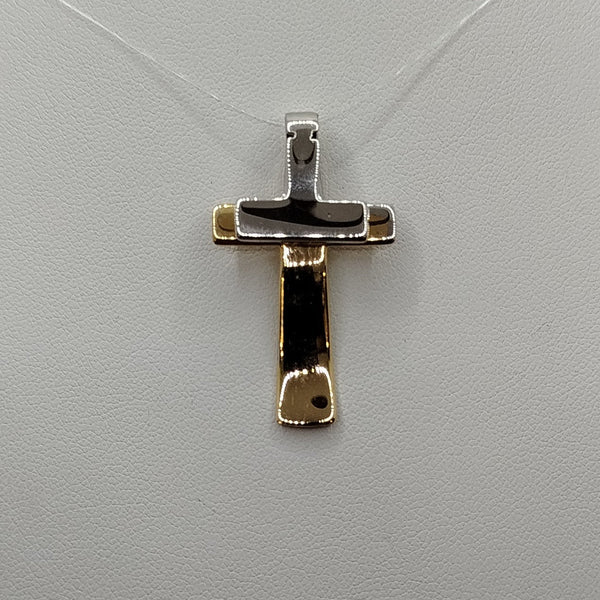 Croce uomo oro bianco e giallo 3.90 gr | Gioiellitosti.it