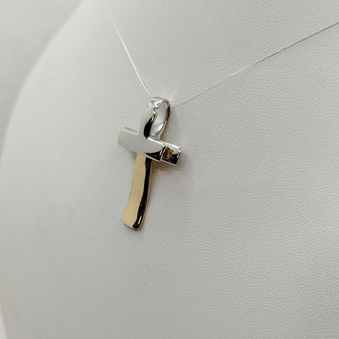 Croce uomo oro bianco e giallo 3.90 gr | Gioiellitosti.it