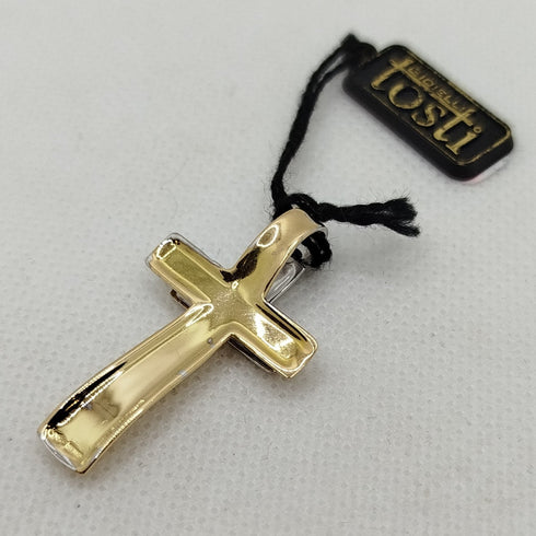 Croce uomo oro bianco e giallo 3.90 gr | Gioiellitosti.it
