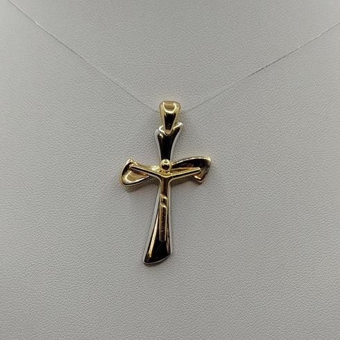 Crocifisso Ciondolo oro bianco e giallo 18K 5.0 gr | Gioiellitosti.it