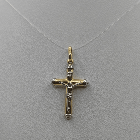 Crocifisso oro 18k bianco e giallo 1.40 gr | Gioielli Tosti