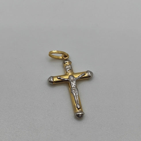Crocifisso oro 18k bianco e giallo 1.40 gr | Gioielli Tosti