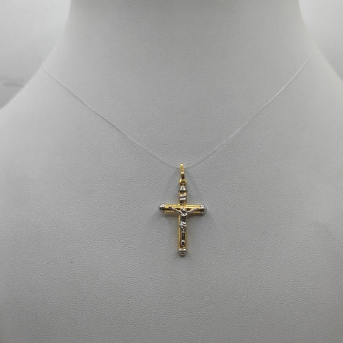 Crocifisso oro 18k bianco e giallo 1.40 gr | Gioielli Tosti