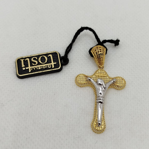 Crocifisso oro 18k Giallo e Bianco 2.70 gr | Gioiellitosti.it