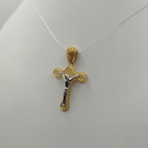 Crocifisso oro 18k Giallo e Bianco 2.70 gr | Gioiellitosti.it