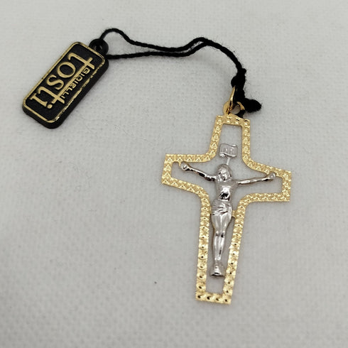 Crocifisso oro bianco e giallo 1.90 gr | Gioiellitosti.it