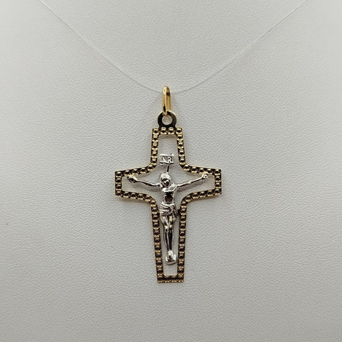 Crocifisso oro bianco e giallo 1.90 gr | Gioiellitosti.it