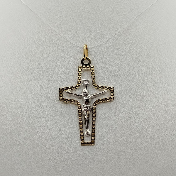 Crocifisso oro bianco e giallo 1.90 gr | Gioiellitosti.it