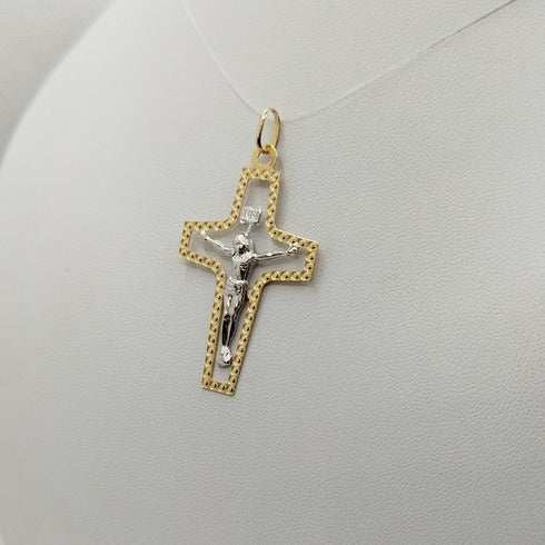 Crocifisso oro bianco e giallo 1.90 gr | Gioiellitosti.it