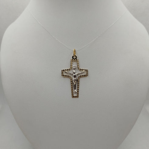Crocifisso oro bianco e giallo 1.90 gr | Gioiellitosti.it