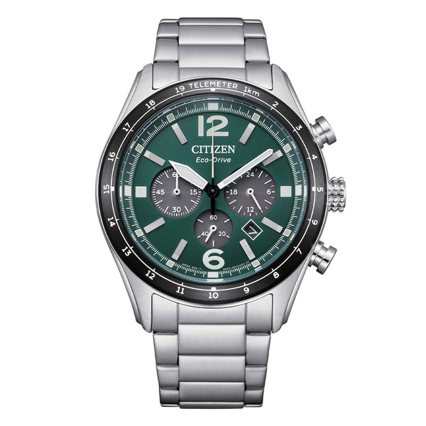 Cronografo Citizen Aviator Crono Eco Drive CA4654 - 55X Verde | Gioiellitosti.it