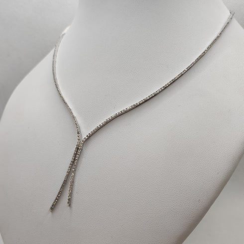 Girocollo Collana tennis e diamanti oro 18k bianco | Gioiellitosti.it