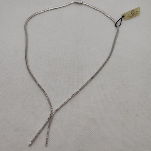Girocollo Collana tennis e diamanti oro 18k bianco | Gioiellitosti.it