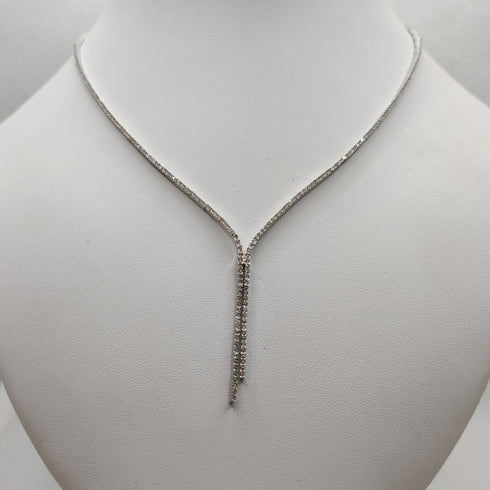 Girocollo Collana tennis e diamanti oro 18k bianco | Gioiellitosti.it