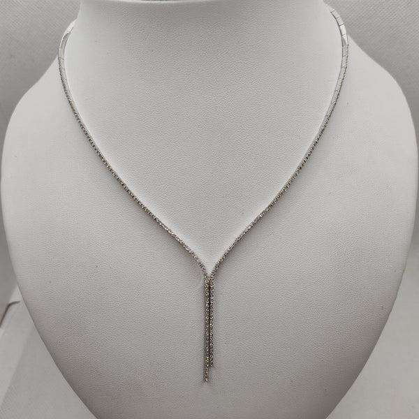 Girocollo Collana tennis e diamanti oro 18k bianco | Gioiellitosti.it