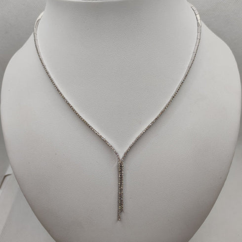 Girocollo Collana tennis e diamanti oro 18k bianco | Gioiellitosti.it