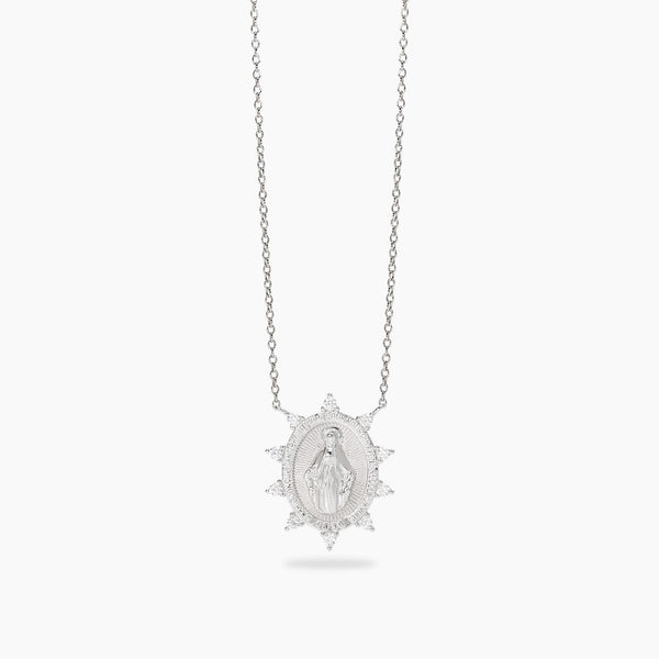 Girocollo Mabina 553893 Argento 925 Madonnina Zirconi PROTEGGIMI Donna | Gioielli Tosti
