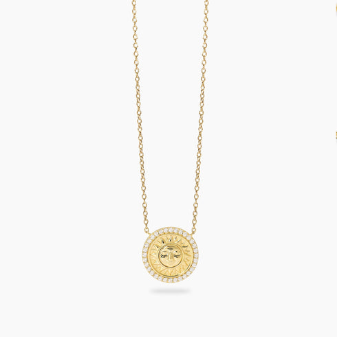 Girocollo Mabina 553901 Argento 925 Zirconi Sole Oro 18K FOLLOW THE SUN Donna | Gioielli Tosti