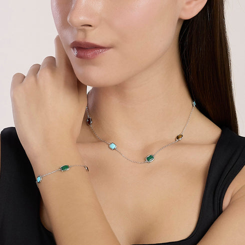 Girocollo Mabina 553909 Argento 925 Pietre Multicolor Donna | Gioielli Tosti