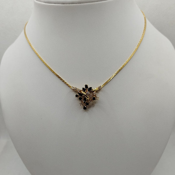 Girocollo oro 18k con pendente Zaffiri e Diamanti 40 cm 14.80 Gr | Gioiellitosti.it