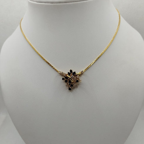 Girocollo oro 18k con pendente Zaffiri e Diamanti 40 cm 14.80 Gr | Gioiellitosti.it