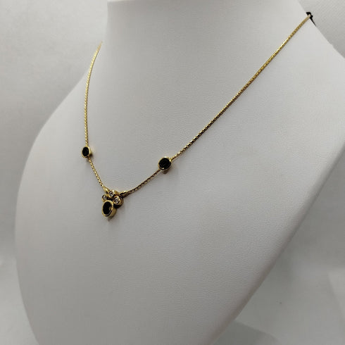 Girocollo oro 18k con pendente Zaffiro blu e Diamanti 43 cm 9 Gr | Gioiellitosti.it