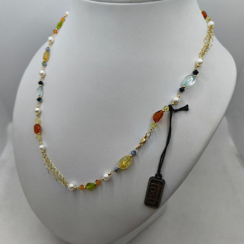 Girocollo Oro 18k con pietre colorate 50 cm 10.6 gr | Gioiellitosti.it