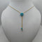 Girocollo oro 18k pendente turchese forma fiore 44.5 cm 4.70 gr | Gioiellitosti.it