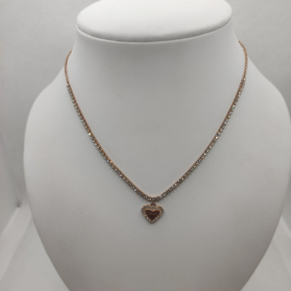 Girocollo tennis Liu Jo LJ1557 ciondolo cuore e cristalli | Gioiellitosti.it