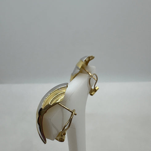 Orecchini a bottone oro grandi 2 colori 4,60 gr | Gioiellitosti.it