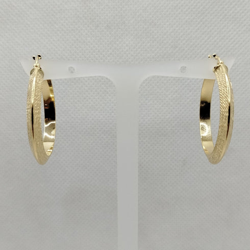 Orecchini a cerchio con greca oro 18 kt 3.10cm | Gioiellitosti.it