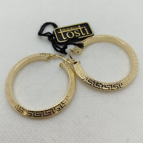 Orecchini a cerchio con greca oro 18 kt 3.10cm | Gioiellitosti.it