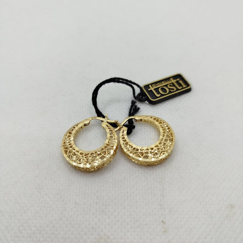 Orecchini a cerchio ovali traforati oro 18 kt 3.10 gr | Gioiellitosti.it