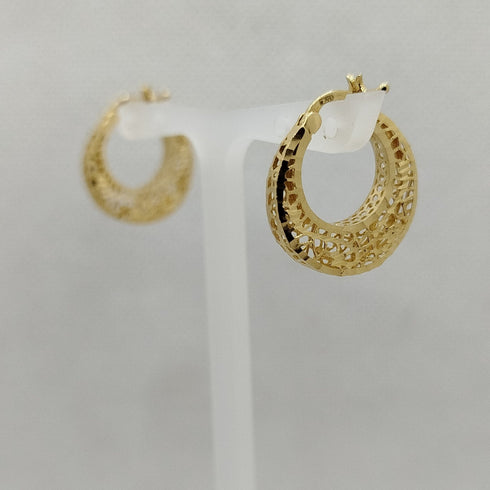 Orecchini a cerchio ovali traforati oro 18 kt 3.10 gr | Gioiellitosti.it