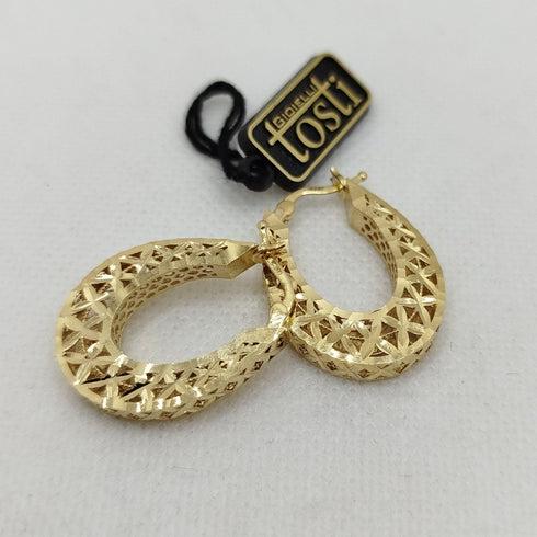 Orecchini a cerchio ovali traforati oro 18 kt 4,50 gr | Gioiellitosti.it