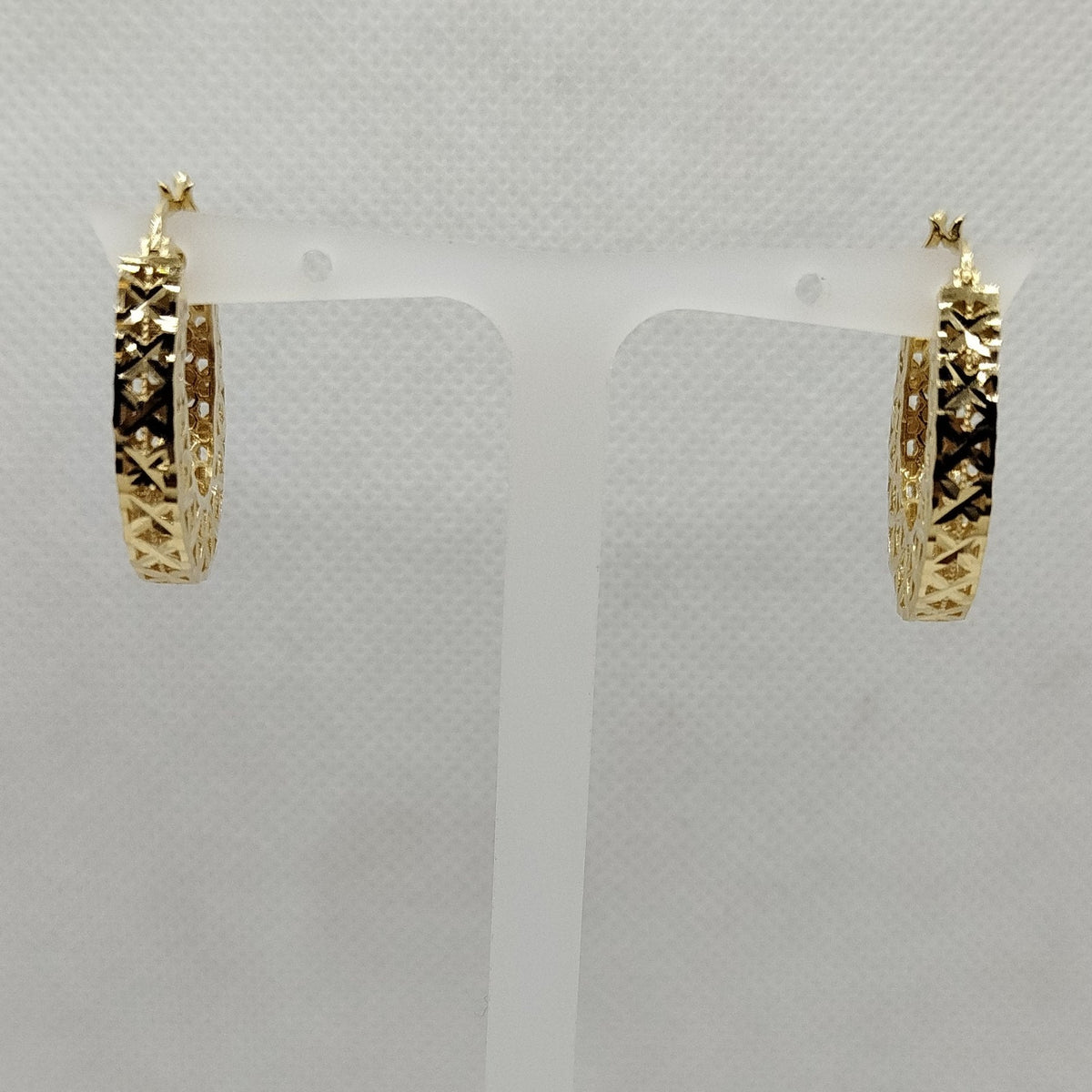 Oro 750 Anello Orecchini Ovali Oro Giallo 18kt Bombati Bamboo Lab