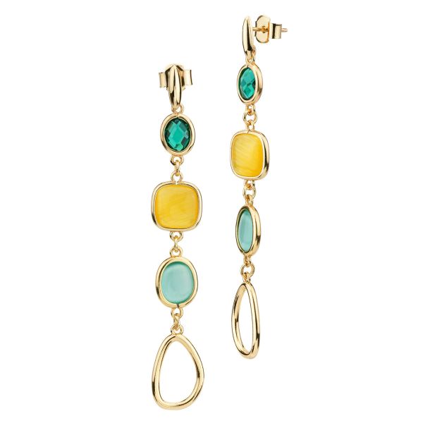 Orecchini vintage Bijoux Cascio con diamanti scintillanti e orecchini placcati in oro - Italia Orecchini vintage Bijoux Cascio con diamanti scintillanti e orecchini placcati in oro - Italia