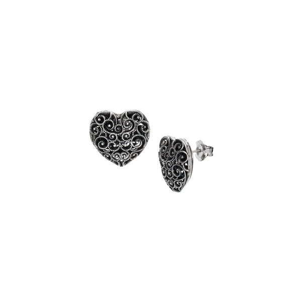 Orecchini bottone Argento Cuore traforato Suali BM2730 | Gioiellitosti.it