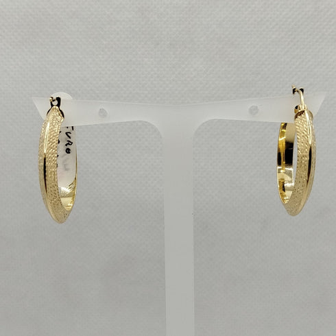 Orecchini cerchi con greca oro 18 kt 2.60cm | Gioiellitosti.it