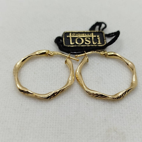Orecchini cerchi oro 18 kt torchon Diam. 2.5cm 2.20gr | Gioiellitosti.it
