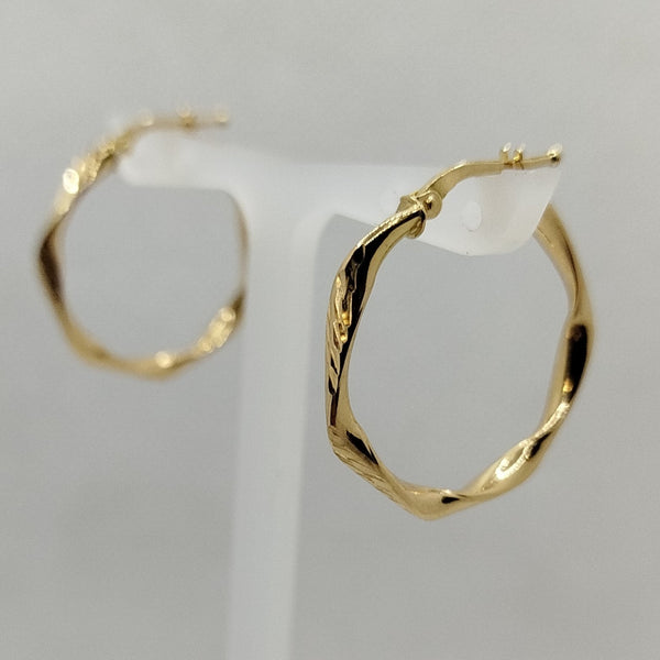 Orecchini cerchi oro 18 kt torchon Diam. 2.5cm 2.20gr | Gioiellitosti.it