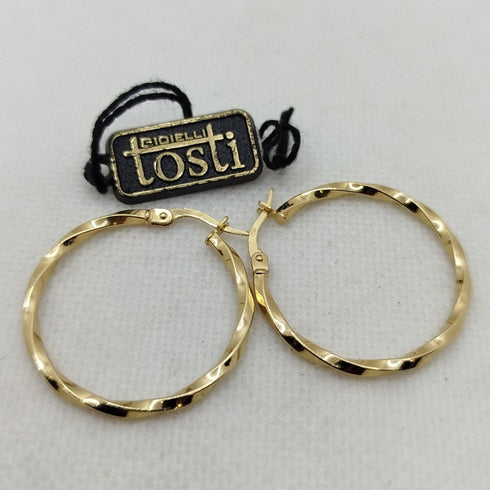 Orecchini cerchi oro 18k torchon Diam. 3.0cm 1.90gr | Gioiellitosti.it