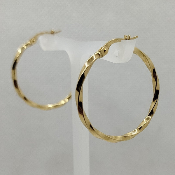 Orecchini cerchi oro 18k torchon Diam. 3.0cm 1.90gr | Gioiellitosti.it