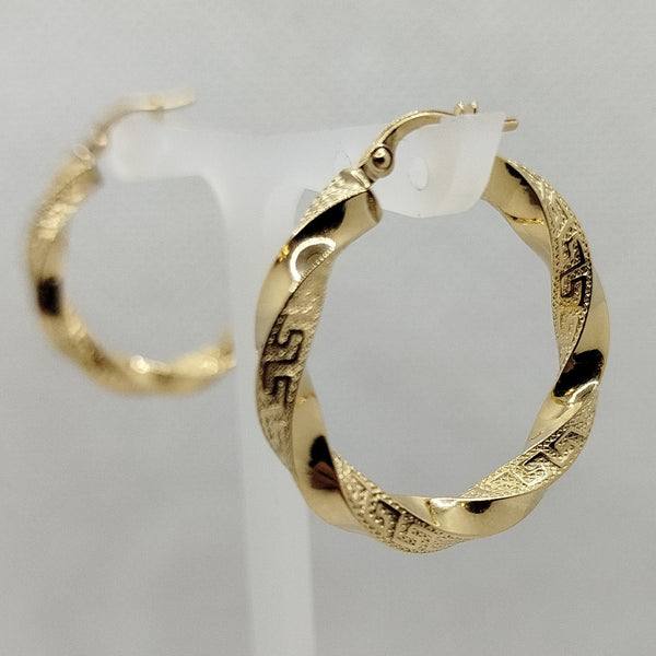 Orecchini cerchio oro 18 kt torchon Diam. 2.6cm 3.10gr | Gioiellitosti.it