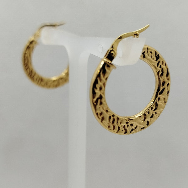 Orecchini cerchio oro giallo 750 Piatti 2.90 gr | Gioiellitosti.it