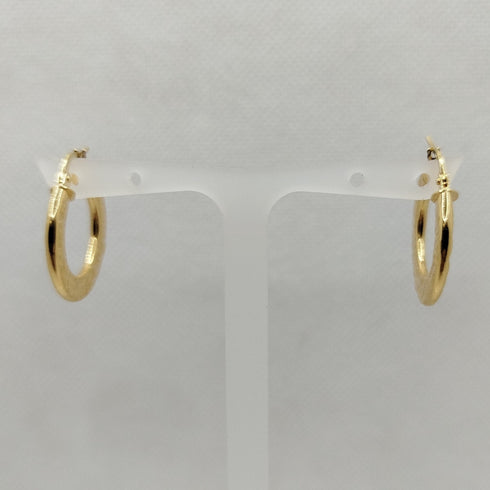 Orecchini cerchio oro giallo 750 Piatti 2.90 gr | Gioiellitosti.it